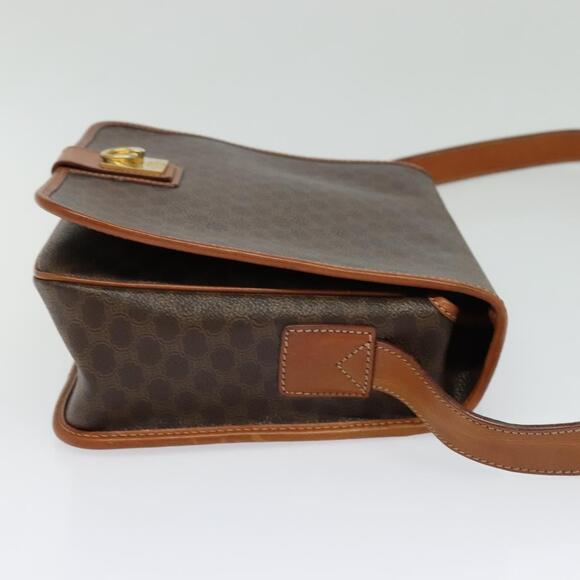 CELINE Macadam Canvas Shoulder Bag Pvc Leather Brown Gold - Picture 5 of 12